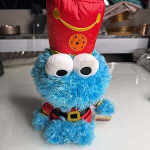 New 12" Gingerbread Cookie Oscar the Grouch Plush Christmas Sesame Street Place